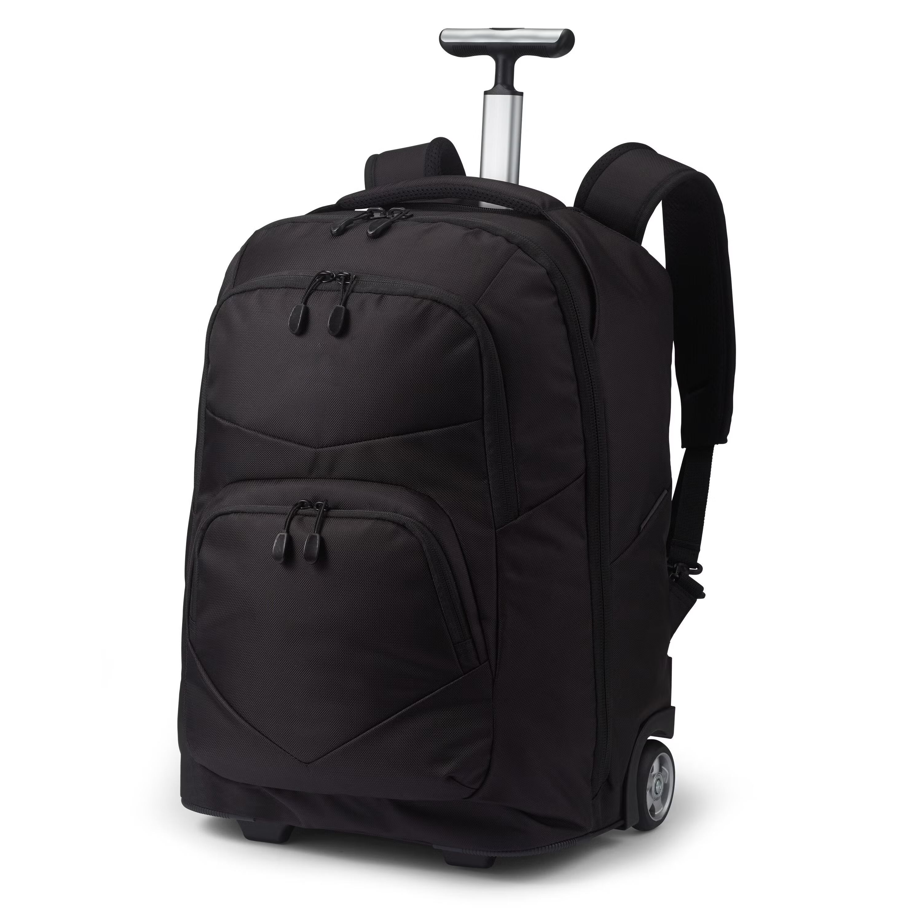 High-Capacity Rolling Backpack With Convertible Carrying Structure Reflective Safety Trim and Multi-Functional Compartment Layout