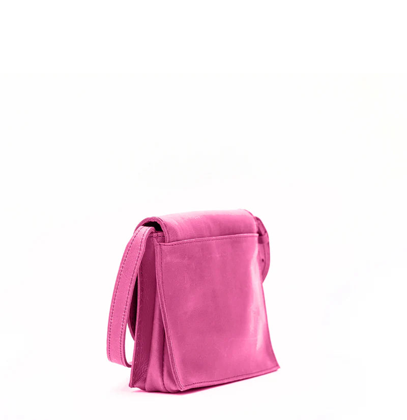Handcrafted Leather Flap Over Bag With Adjustable Strap Supporting Crossbody and Shoulder Carry