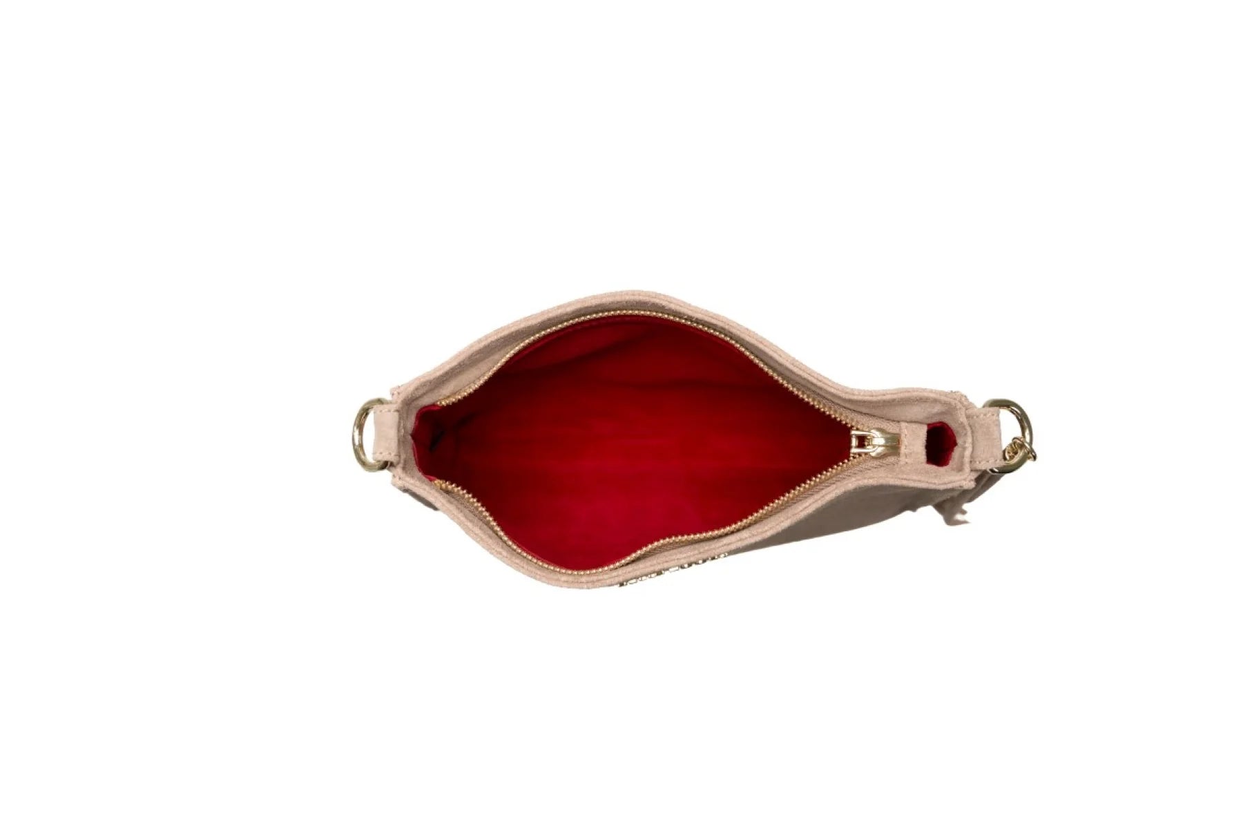 Suede Textured Crossbody Clutch With Built-In Detachable Shoulder Strap and Zip Seal Design