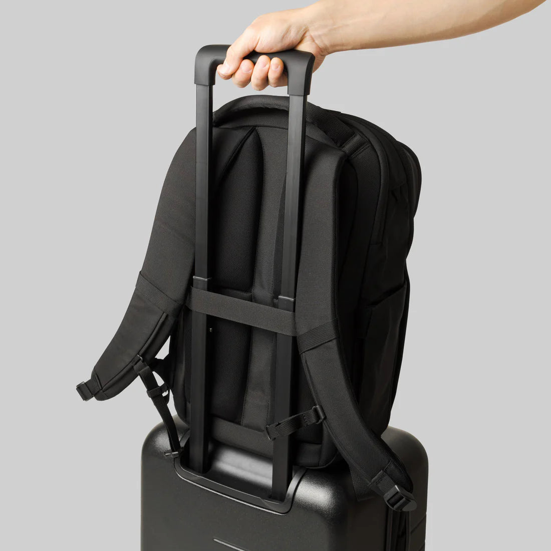 City Daily Backpack with Luggage Pass-Through Adjustable Capacity and Bidirectional Quick-Access Storage Layout