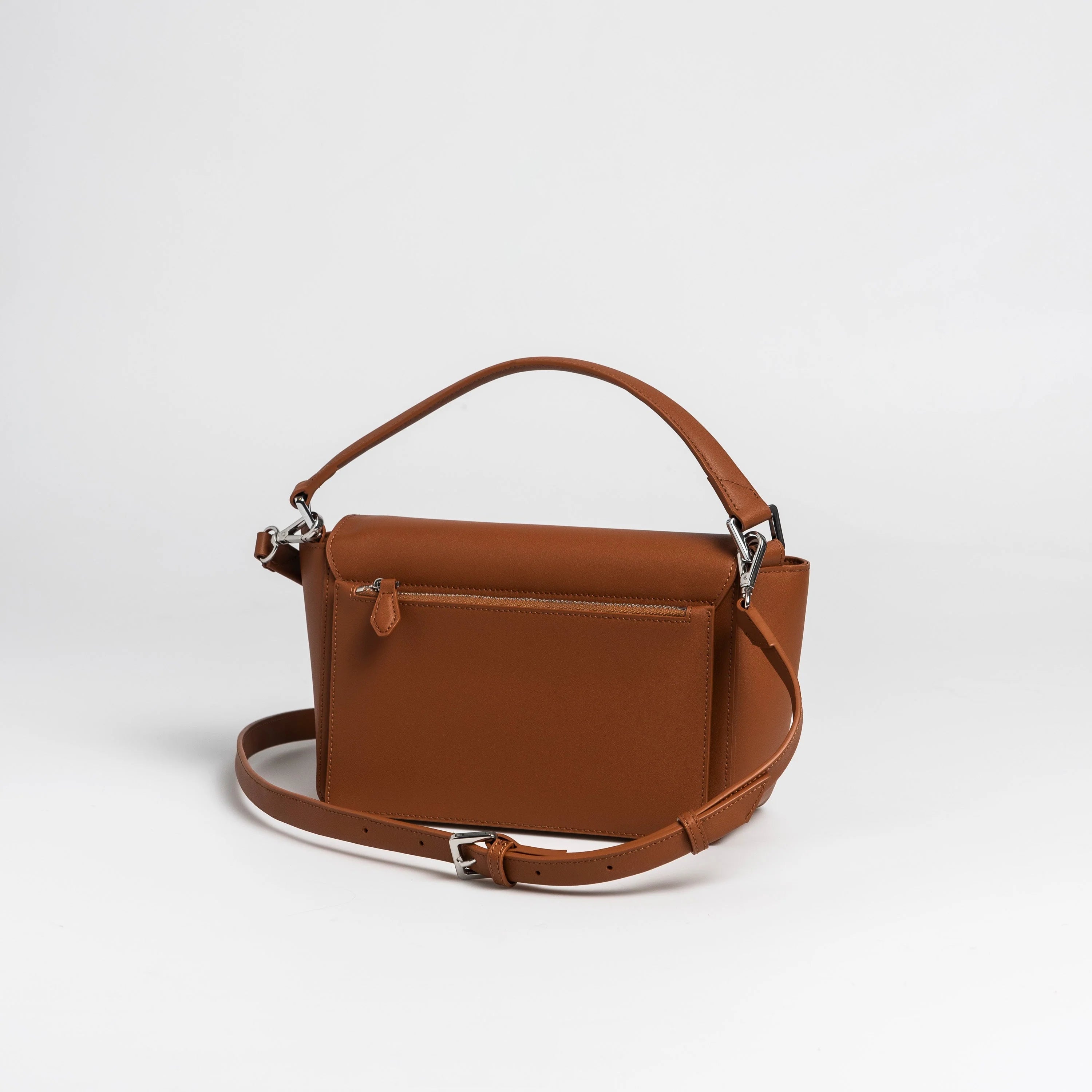 Premium Cow Leather Flap Over Bag With Multi Wearable Forms and Reinforced Dual-Zip Security Design