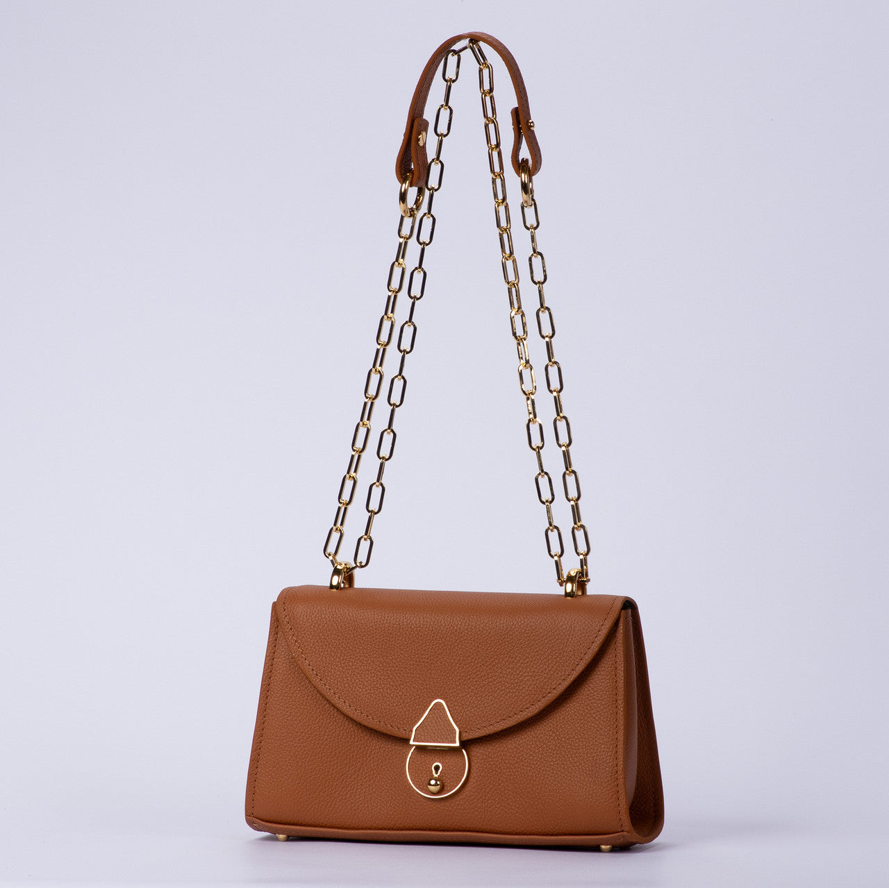 Leather Flap Over Bag with Detachable Dual-Style Carry Hardware for Versatile Wear Modes