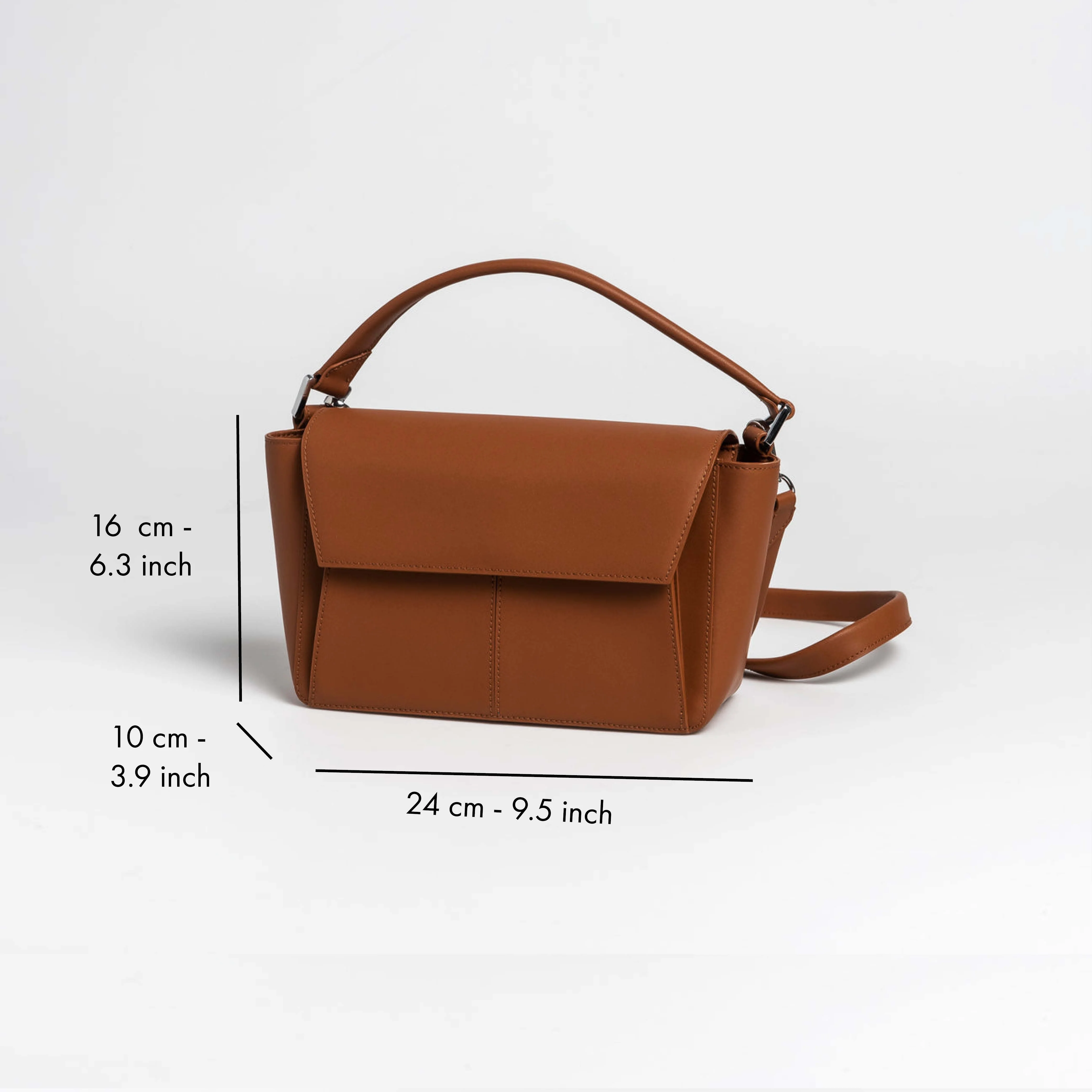 Premium Cow Leather Flap Over Bag With Multi Wearable Forms and Reinforced Dual-Zip Security Design