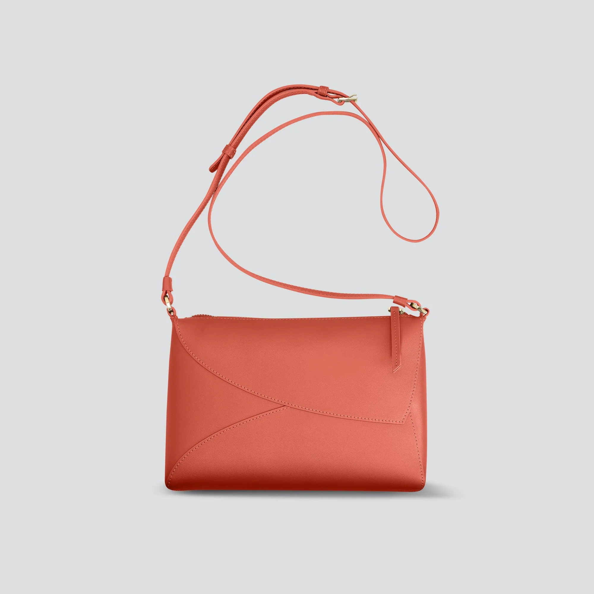 Minimalist Crossbody Clutch With Zippered Main Compartment and Built-In Independent Phone Pocket