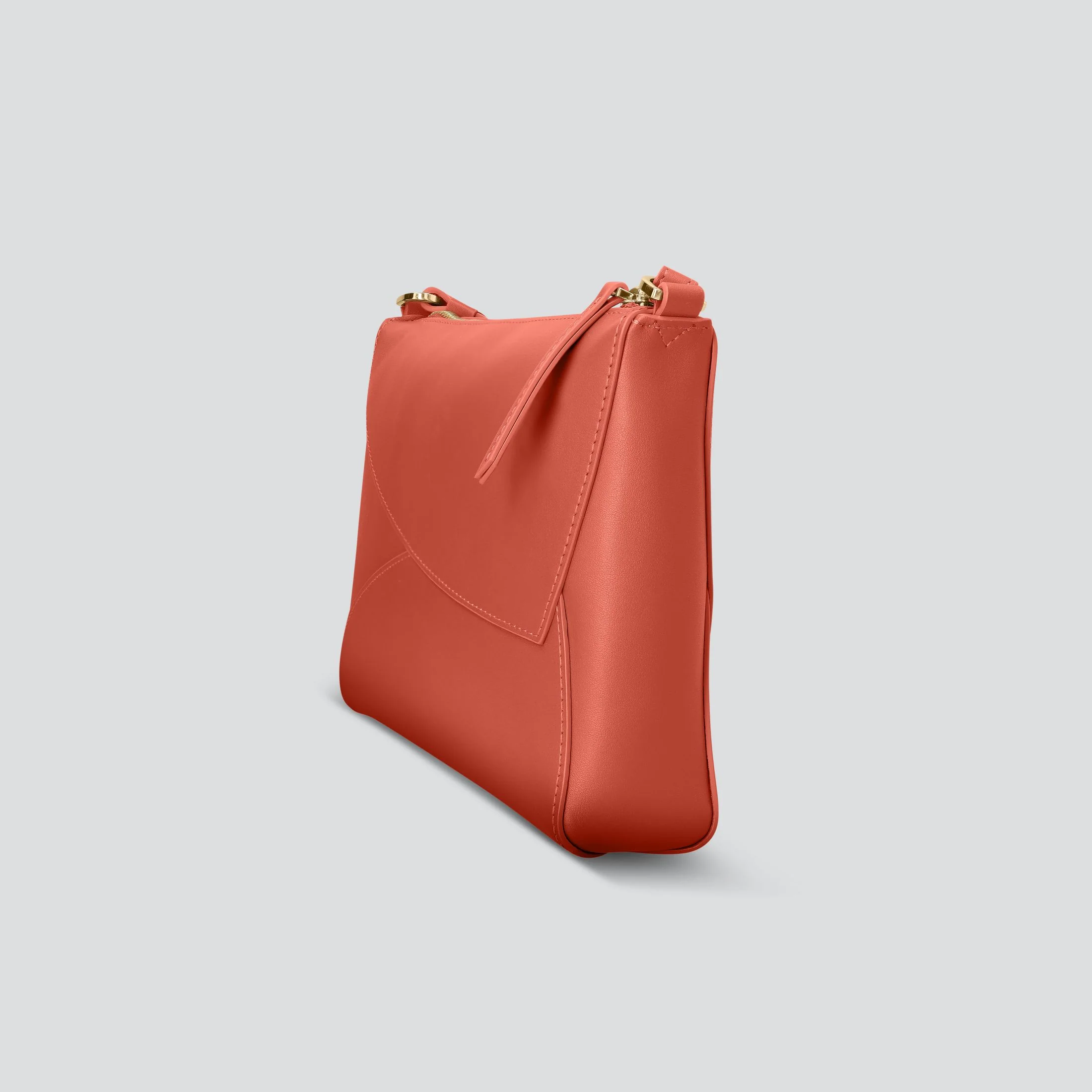 Minimalist Crossbody Clutch With Zippered Main Compartment and Built-In Independent Phone Pocket