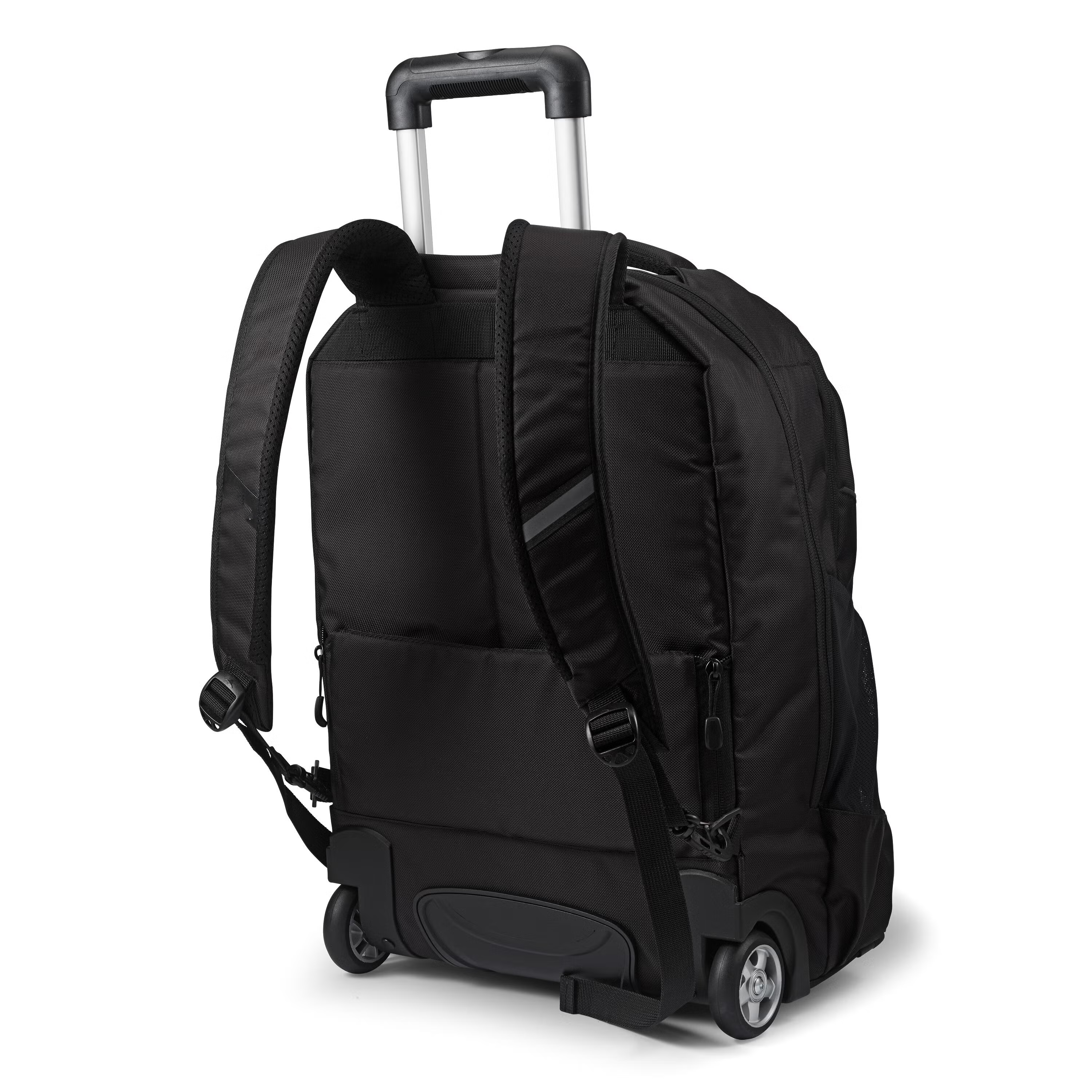 Convertible High-Capacity Rolling Backpack With Full-Length Organizer Pockets and All-Around Reflective Safety Detailing