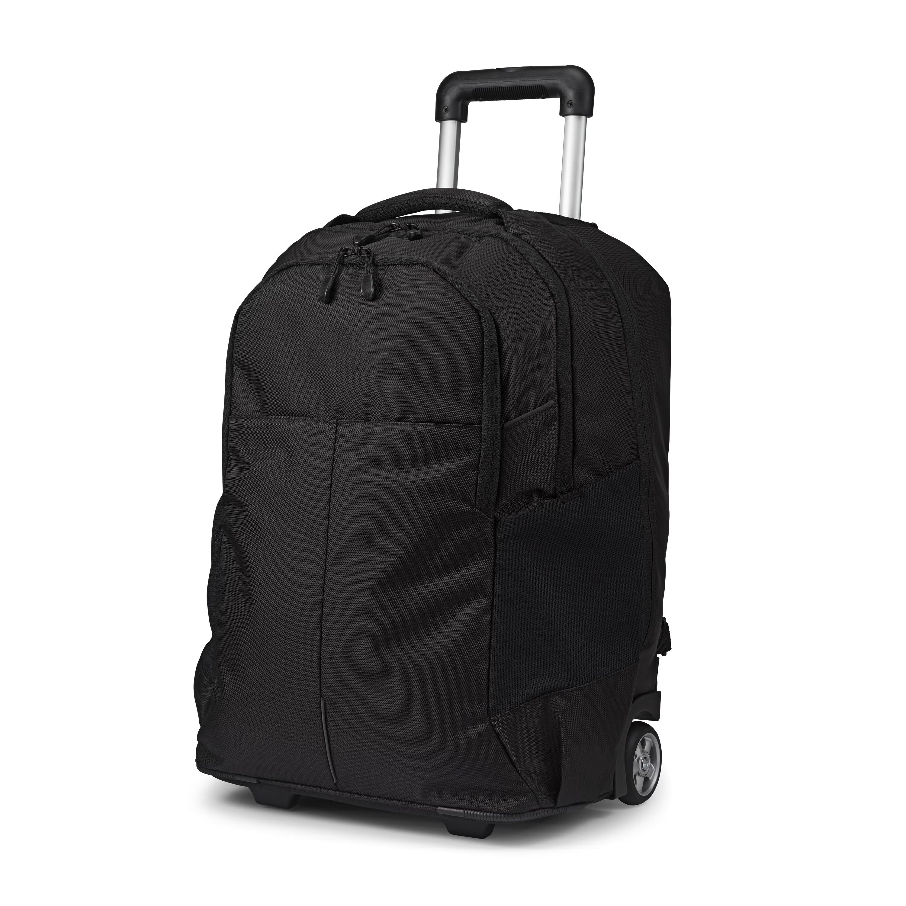 Convertible High-Capacity Rolling Backpack With Full-Length Organizer Pockets and All-Around Reflective Safety Detailing